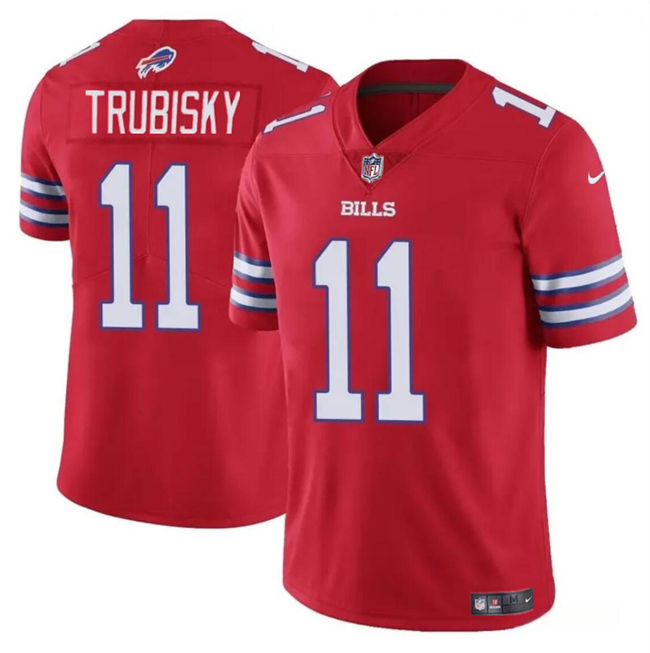 Youth Buffalo Bills #11 Mitch Trubisky Red Vapor Untouchable Limited Stitched Jersey
